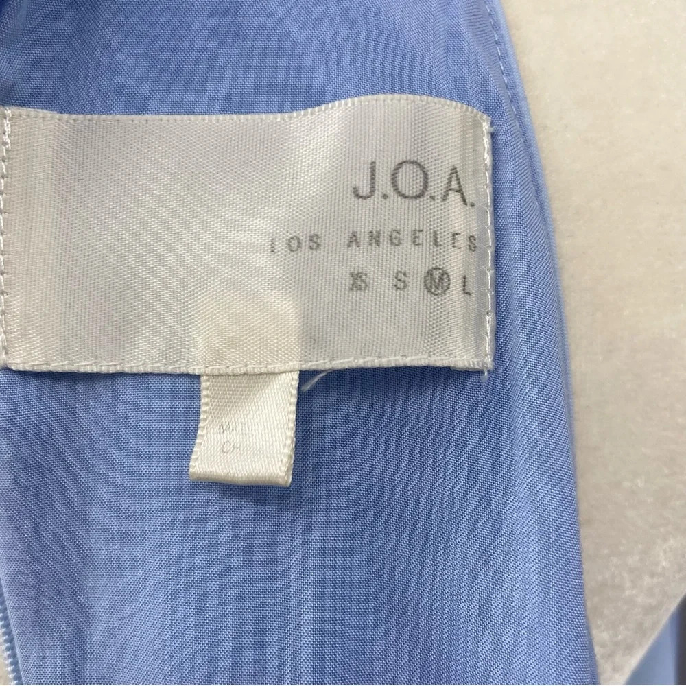 J.O.A. Sleeveless Baby‎ Blue Asymmetrical Faux Wrap Dress Size Medium - Picture 8 of 9